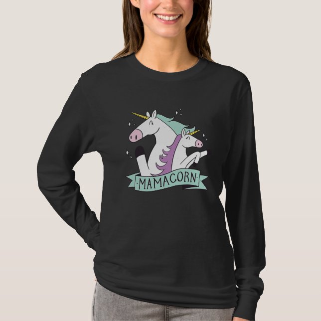 Mamacorn Unicorn Mama Maternity Family Mother's Da T-Shirt (Vorderseite)