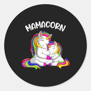 Mamacorn Unicorn Mama Mommy Mother Day Women Runder Aufkleber