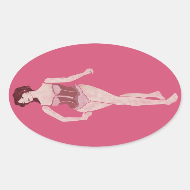 Mama'lady Ovaler Aufkleber (Vorderseite)