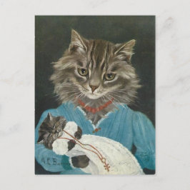 Maman et bébé Chat Postkarte