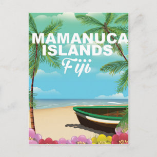 Mamanuca-Inseln, Fidschi vintage Urlaubsposter Postkarte