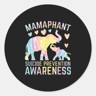Mamaphone Suicide Prevention Awareness Mama Elepha Runder Aufkleber