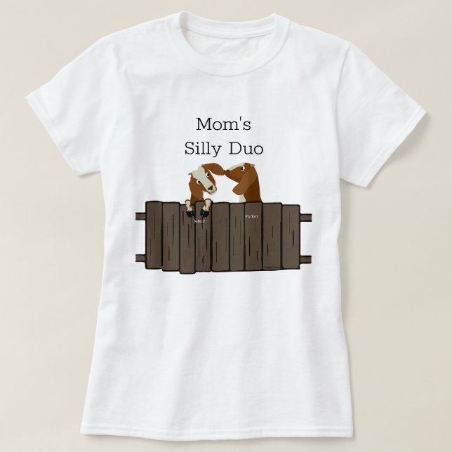 Mamas Albern Duo 2 Ziegen T-Shirt (Design vorne)