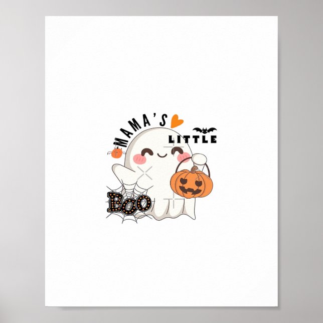 Mamas Boo - Niedliches Kawaii Halloween Boo 2025 G Poster (Vorne)