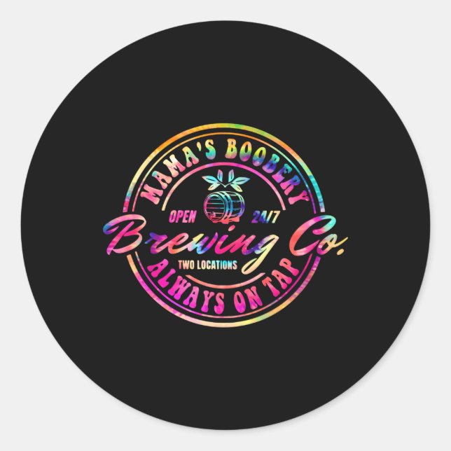 Mama's Boobery Breastfood Junge Mutter Brewi Runder Aufkleber (Vorderseite)
