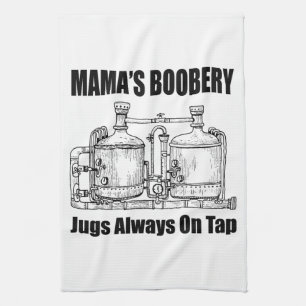 Mamas Boobery Jugs immer Gestochen Geschirrtuch