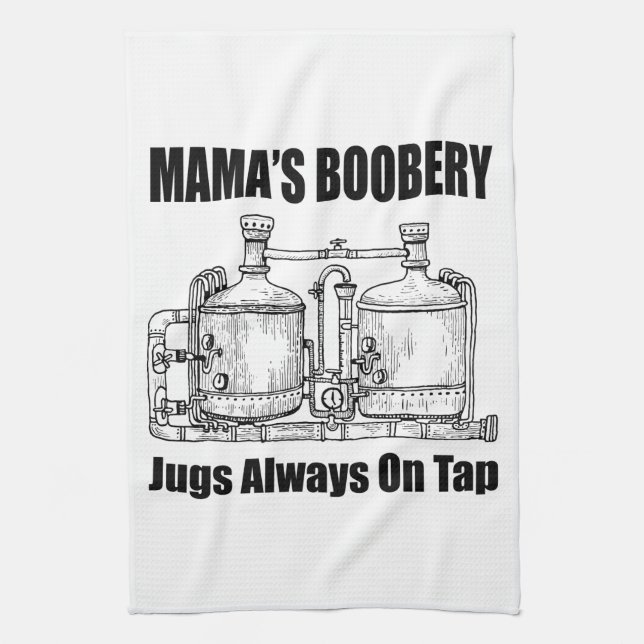 Mamas Boobery Jugs immer Gestochen Geschirrtuch (Vertikal)