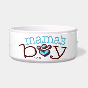 Mama's Boy Blue Paw Print Heart Napf