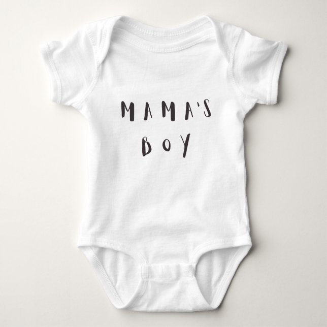 Mama's Boy - Fun Quote Baby Jersey Baby Strampler (Vorderseite)