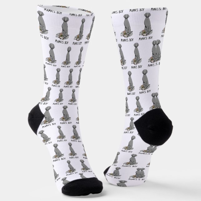 Mama's Boy Weimaraner (grau 1) Spielhundin Mutter  Socken (Gewinkelt)