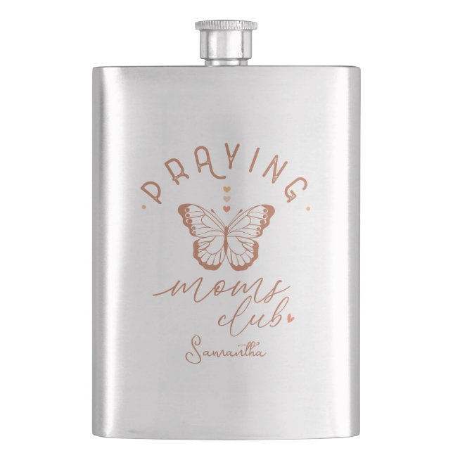 Mamas Club: Butterfly Boho Vintages Design Flachmann (Vorderseite)