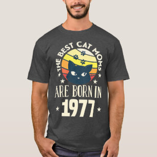 Mamas der besten Katze Geboren 1977 Mama Geboren K T-Shirt