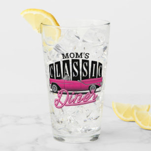 Mamas Diner Benutzerdefinierter Name Faux-Neon 50e Glas