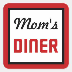 Mamas Diner Quadratischer Aufkleber