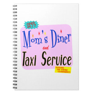 Mamas Diner und Taxi Service Retro Sprichwort Notizblock