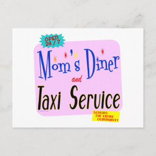 Mamas Diner und Taxi Service Sonniges Sprichwort Postkarte