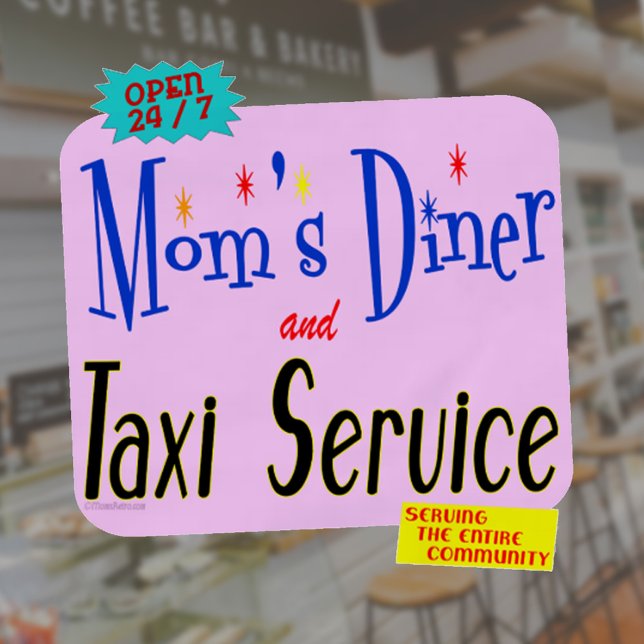 Mamas Diner und Taxi Service Sonniges Sprichwort S Schürze (Moms Diner and Taxi Service apron)