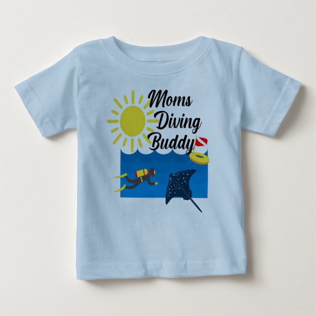 Mamas Diving Buddy Design - Baby Fine Jersey T-Shi Baby T-shirt (Vorderseite)
