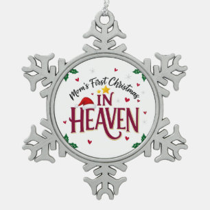Mamas erstes Weihnachten im Himmel Gedenkstätte Schneeflocken Zinn-Ornament