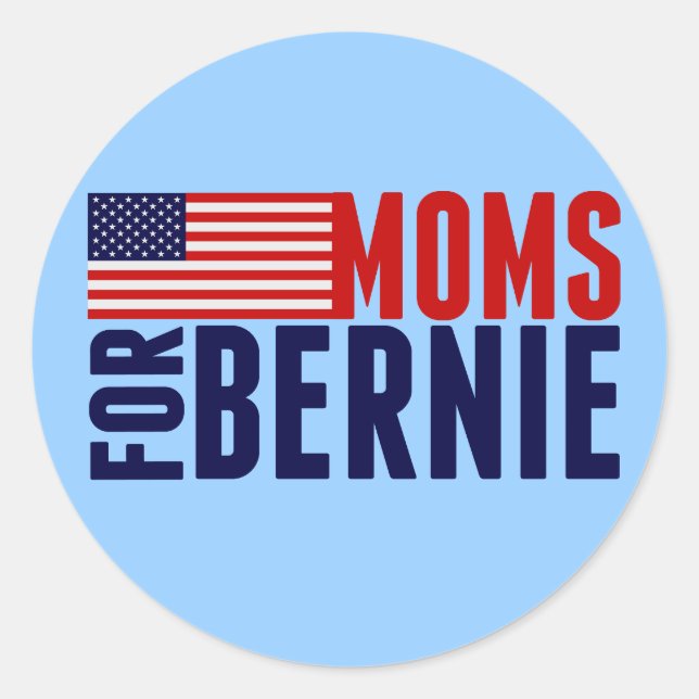 Mamas für Bernie Runder Aufkleber (Vorderseite)