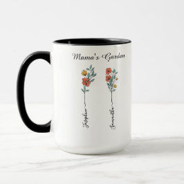 Mama's Garden Custom 2 Names Blumengeschenk für Ma Tasse