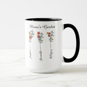 Mama's Garden Custom 3 Names Blumengeschenk für Ma Tasse