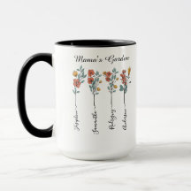 Mama's Garden Custom 4 Names Blumengeschenk für Ma