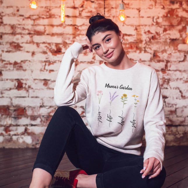 Mama's Garden Personalisiert Kids nam Muttertag Sweatshirt (Von Creator hochgeladen)