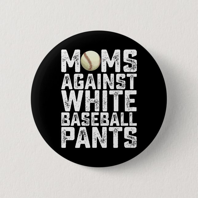 Mamas gegen den Muttertag weißer Baseballschwanzti Button (Vorderseite)