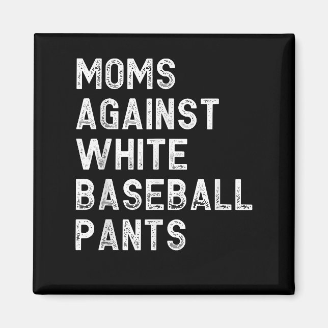 Mamas gegen weiße Baseballpflanzen - Funny Basebal Magnet (Vorne)