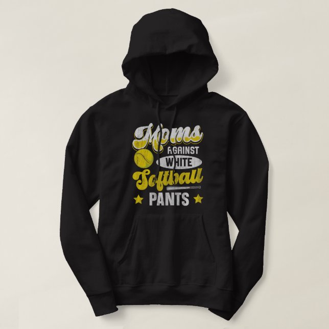 Mamas gegen weiße Softball-Hosen Zitat für ein Sof Hoodie (Design vorne)