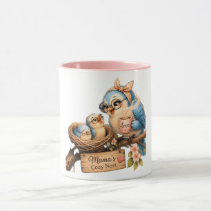 Mamas gemütliches Nest – Morgen-Tasse mit süßer Vo Tasse