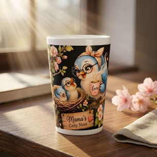 Mamas gemütliches Nest Schwarze Latte-Tasse Milchtasse