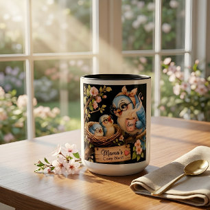 Mamas gemütliches Nest Schwarzer Becher Zweifarbige Tasse