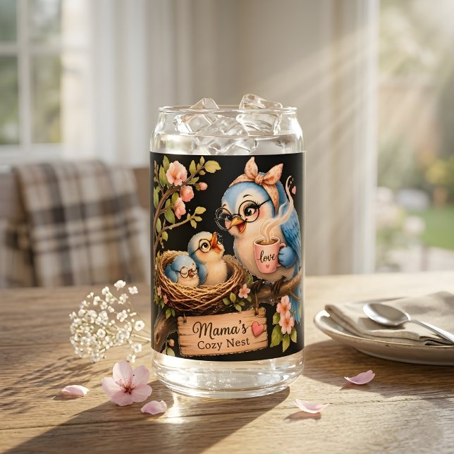 Mamas gemütliches Nest Schwarzes Trinkservice-Set Dosenglas (Von Creator hochgeladen)