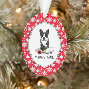 Mama's Girl #2 Boston Terrier Dog (schwarz) Niedli Ornament