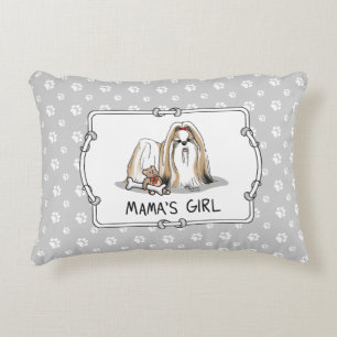 Mamas Girl Shih Tzu (bräunlich weiß) Mama des Hund Dekokissen