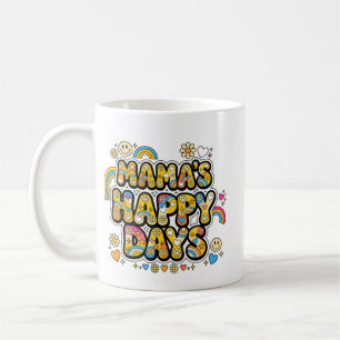 Mamas glückliche Tage PNG - Groovy 70er Smiley-Ges Kaffeetasse