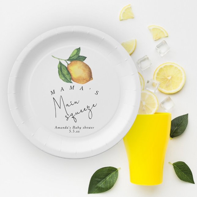 Mama's Haupt-Squeeze Lemon Babydusche Pappteller (Von Creator hochgeladen)
