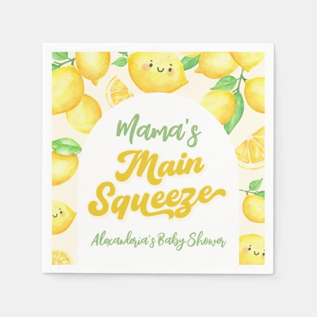 Mamas Haupt-Squeeze-Lemon-Babydusche Serviette (Vorderseite)
