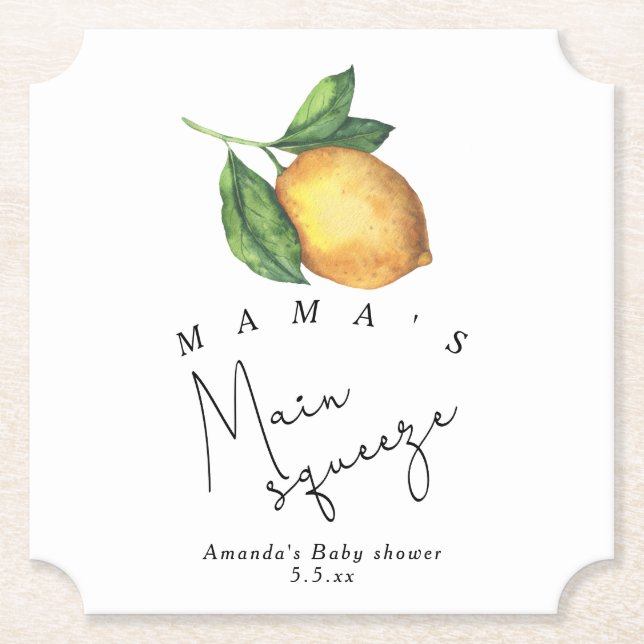 Mama's Haupt-Squeeze Lemon Babydusche Untersetzer (Vorderseite)