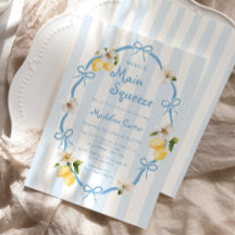 Mama's Haupt Squeeze Lemon Blue Bows Baby Shower