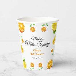 Mama's Haupt-Squeeze Orange Citrus Baby Dusche Pappbecher