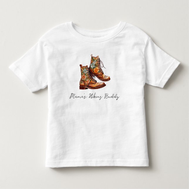 Mamas Hiking Buddy Girls Kleinkind T-shirt (Vorderseite)