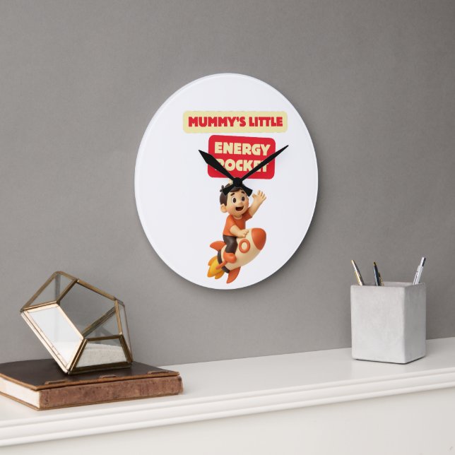 Mamas kleine Energieraketen-Kinder-Wanduhr Große Wanduhr (Büro)