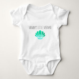 Mamas kleine Meerjungfrau mit grüner Muschel Baby Strampler