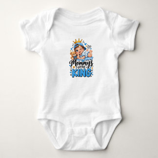 Mamas kleiner König Süßer Baby-Jungen-Krone-Teddyb Baby Strampler
