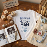 Mamas kleiner Mann süße blaue Baby-Jungen-Typograf