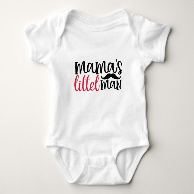 Mamas kleiner Mann Typografie Baby Bodysuit Baby Strampler (Vorderseite)