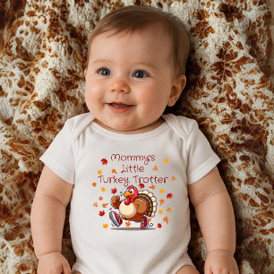 Mamas kleiner Truthahn-Trottel Süßes Thanksgiving Baby Strampler